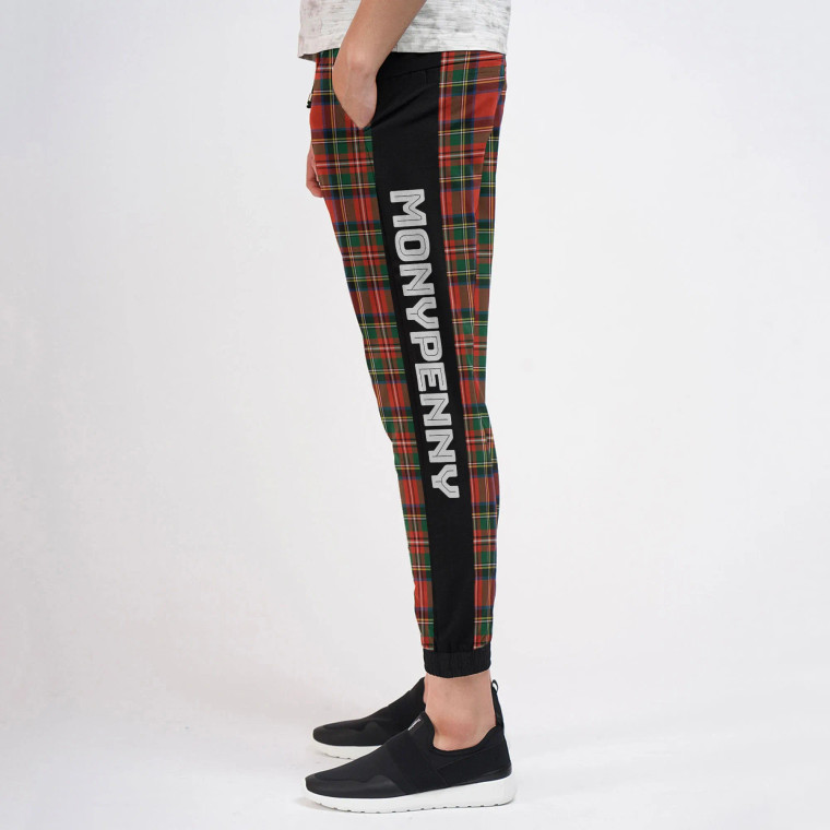 Scottish Monypenny Clan Tartan Sweatpant with Side Stripe
