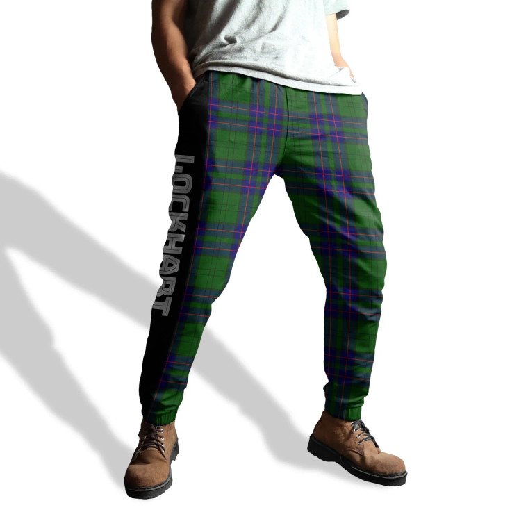 Scottish Lockhart Clan Tartan Sweatpant with Side Stripe
