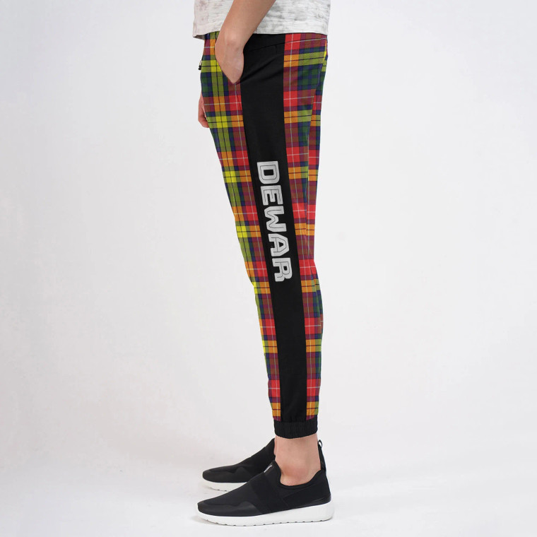 Scottish Dewar Clan Tartan Sweatpant with Side Stripe