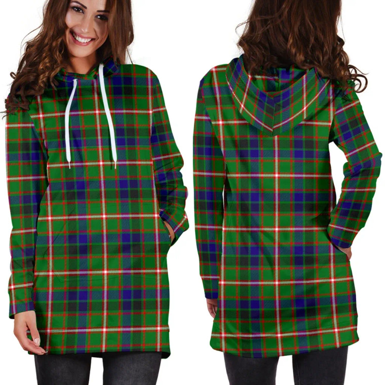 Scottish Reid Green Clan Tartan Hoodie Dress