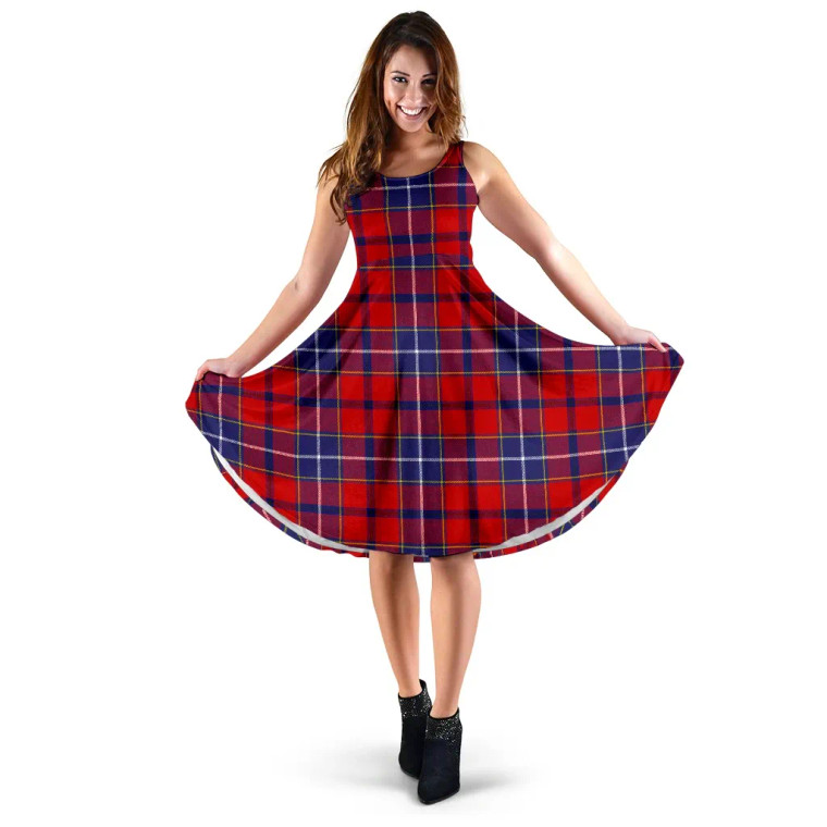 Scottish Wishart Dress Clan Tartan Women Midi Dress