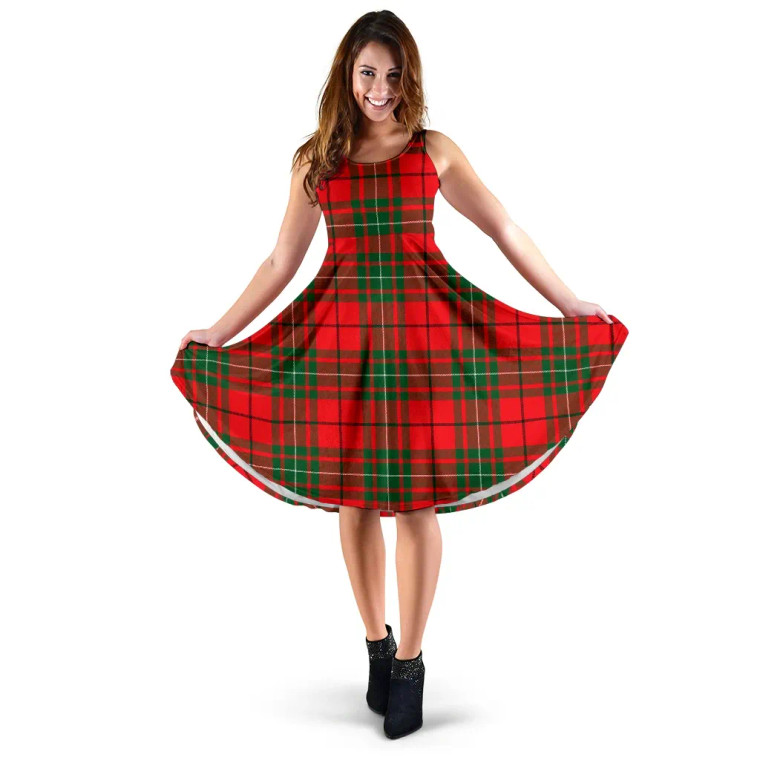 Scottish MacAulay Modern Clan Tartan Women Midi Dress
