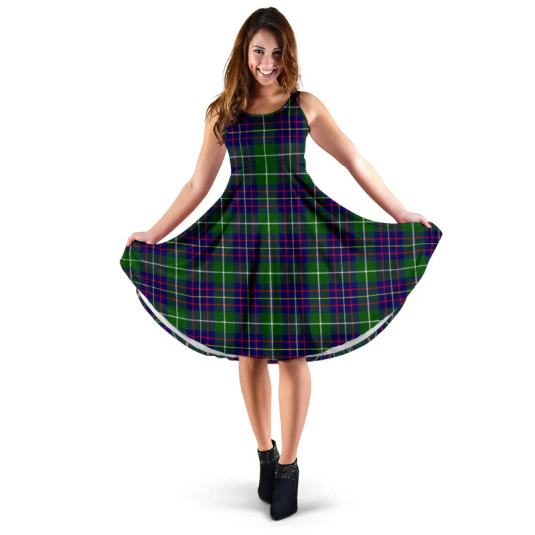 Scottish Inglis Modern Clan Tartan Women Midi Dress