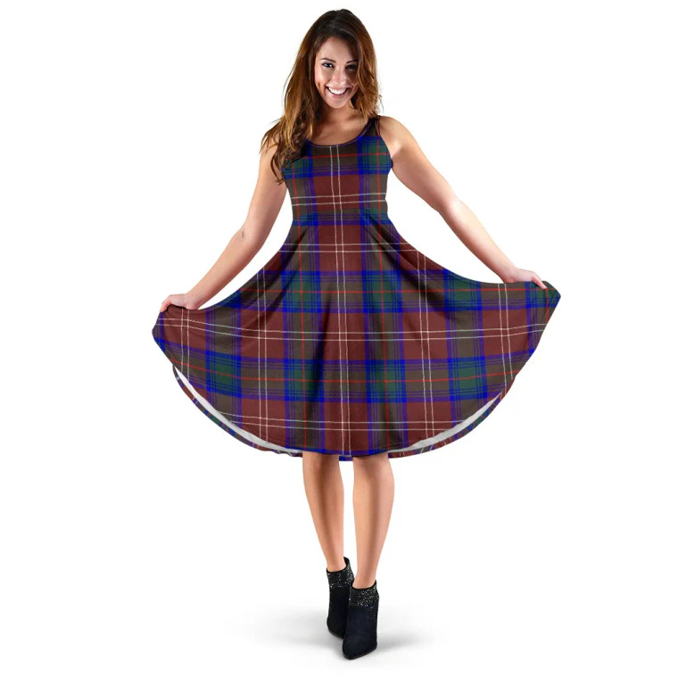 Scottish Chisholm Hunting Modern Clan Tartan Women Midi Dress