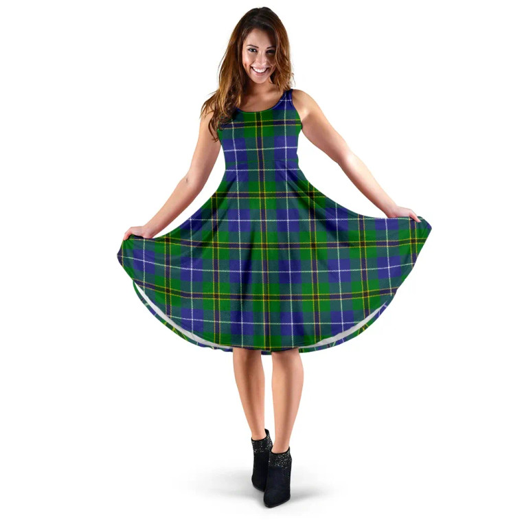 Scottish Turnbull Hunting Clan Tartan Women Midi Dress