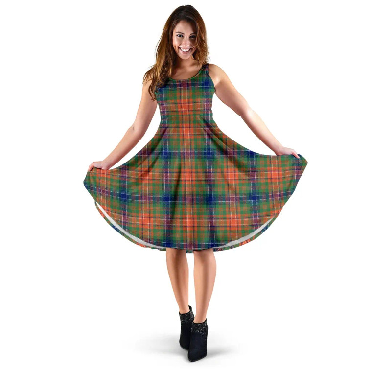 Scottish Wilson Ancient Clan Tartan Women Midi Dress
