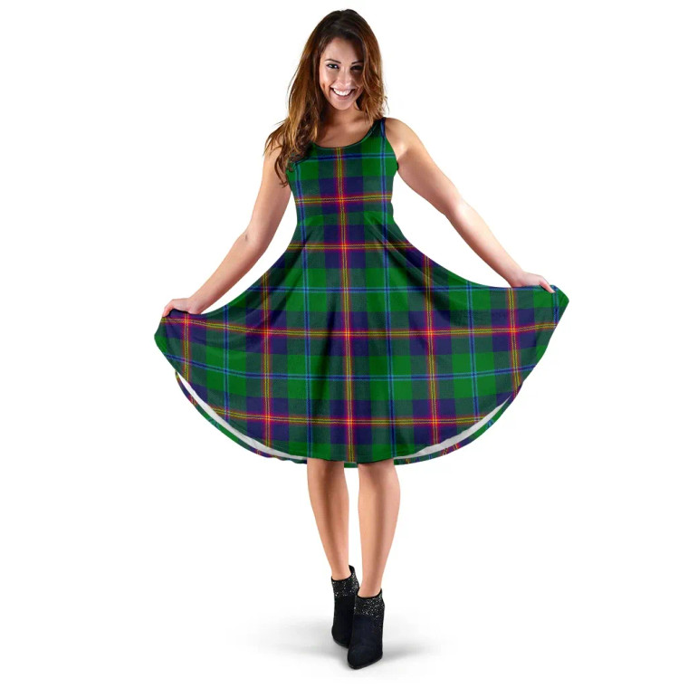 Scottish Young Modern Clan Tartan Women Midi Dress