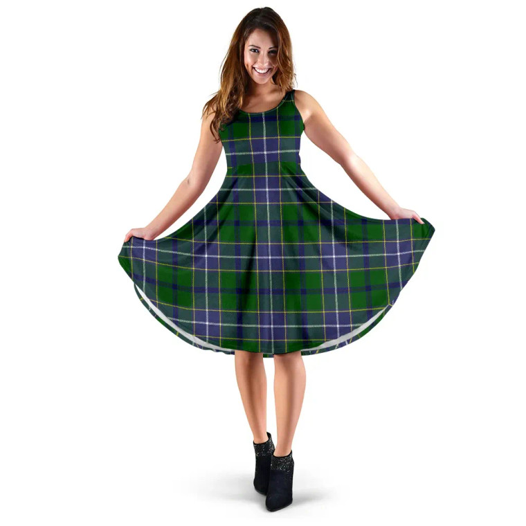Scottish Wishart Hunting Modern Clan Tartan Women Midi Dress