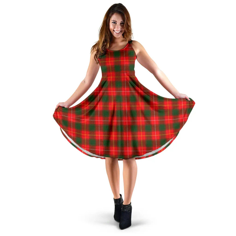 Scottish MacFie Clan Tartan Women Midi Dress