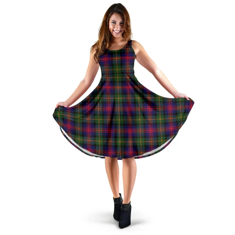 Scottish Logan Modern Clan Tartan Women Midi Dress