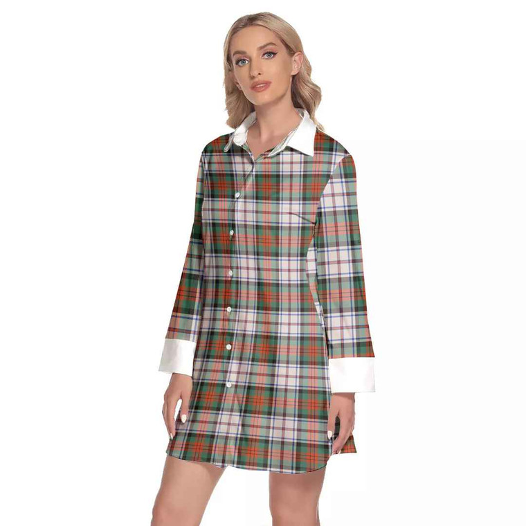Scottish MacDuff Dress Ancient Clan Tartan Lapel Shirt Dress with Long Sleeves Tartan Blether 2
