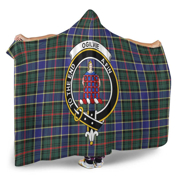 Scottish Ogilvie Clan Crest Tartan Hooded Blanket Tartan Blether 2