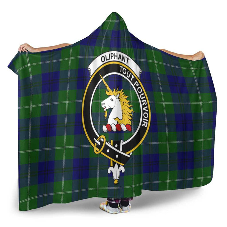 Scottish Oliphant Clan Crest Tartan Hooded Blanket Tartan Blether 2