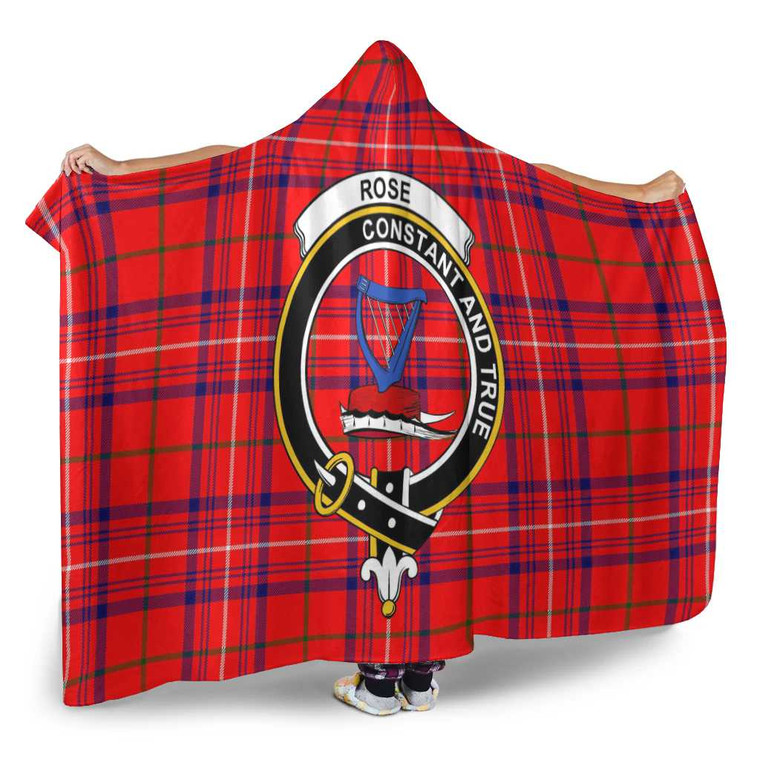Scottish Rose Clan Crest Tartan Hooded Blanket Tartan Blether 2