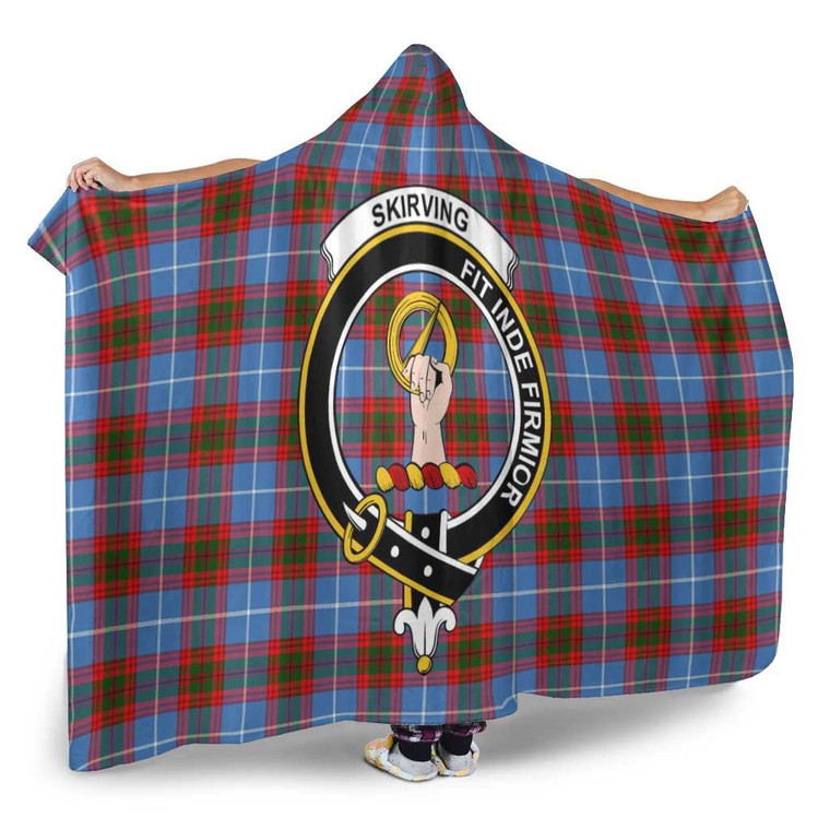 Scottish Skirving Clan Crest Tartan Hooded Blanket Tartan Blether 2