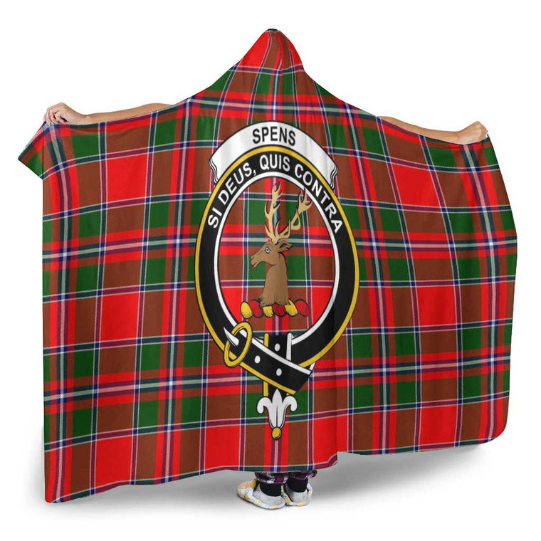Scottish Spens (or Spence) Clan Crest Tartan Hooded Blanket Tartan Blether 2