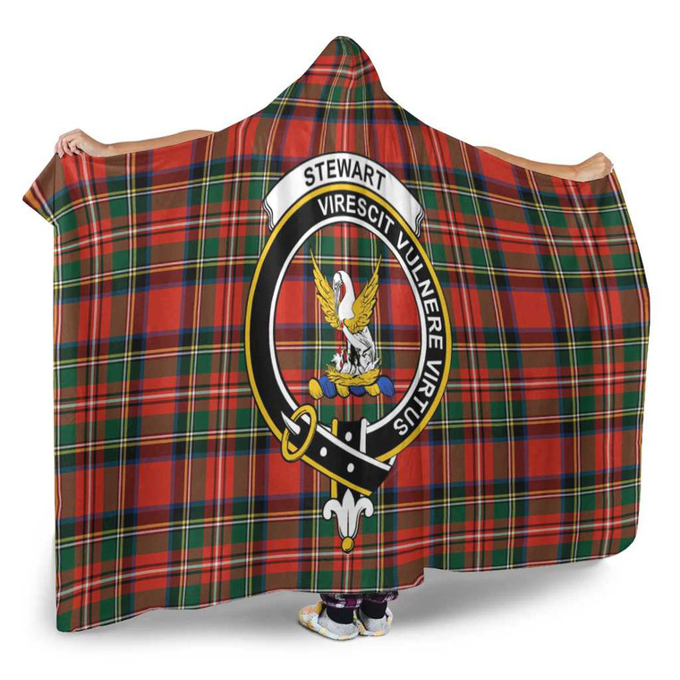 Scottish Stewart (High Stewards) Clan Crest Tartan Hooded Blanket Tartan Blether 2