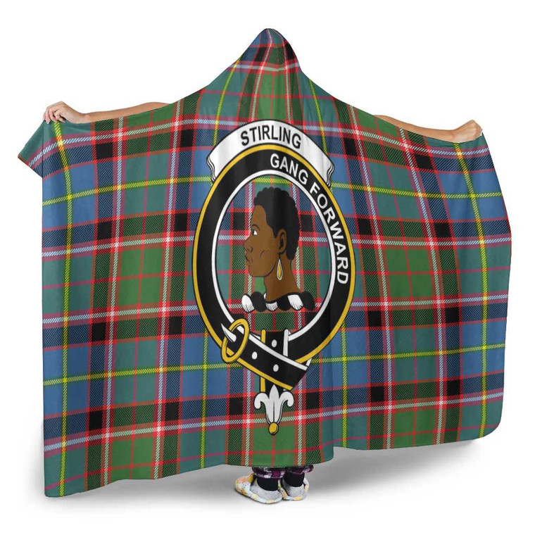 Scottish Stirling (of Keir) Clan Crest Tartan Hooded Blanket Tartan Blether 2