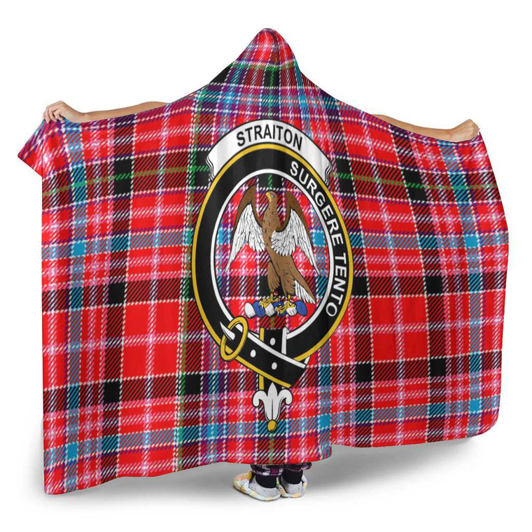 Scottish Straiton Clan Crest Tartan Hooded Blanket Tartan Blether 2