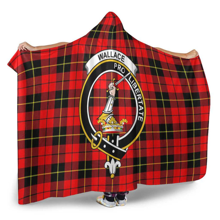 Scottish Wallace Clan Crest Tartan Hooded Blanket Tartan Blether 2