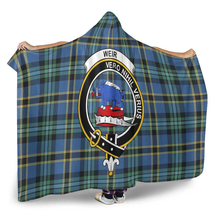 Scottish Weir Clan Crest Tartan Hooded Blanket Tartan Blether 2