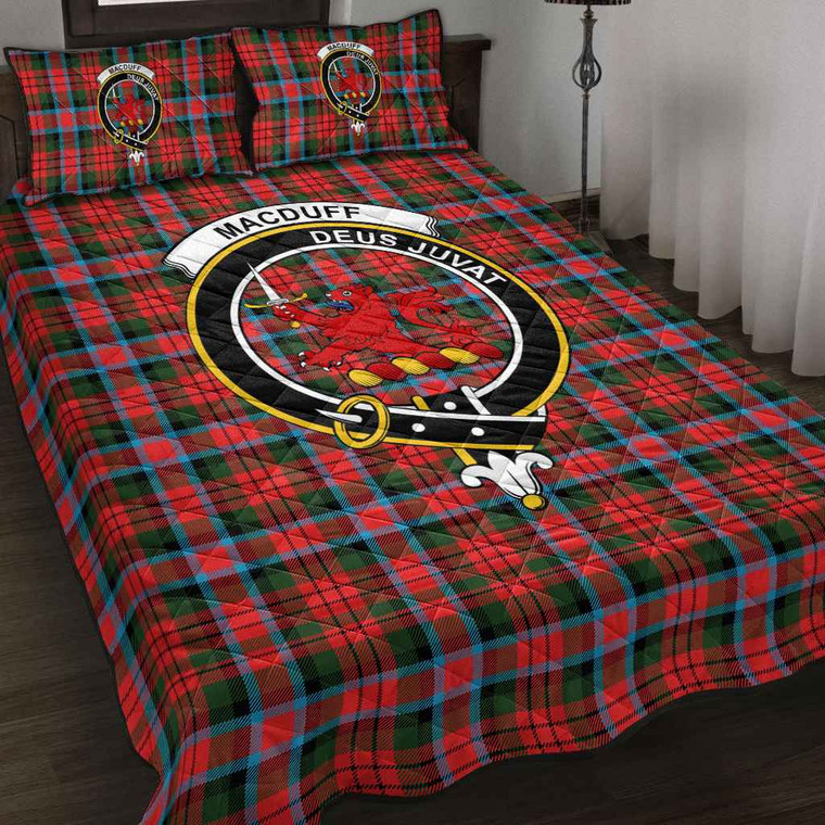 Scottish MacDuff Clan Crest Tartan Quilt Bed Set Tartan Blether 2