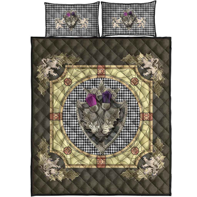 Scottish Shepherd Clan Tartan Quilt Bed Set - Crystal Thistle Shield Tartan Blether 1