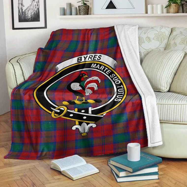 Scottish Byres Clan Crest Tartan Blanket Tartan Blether 2