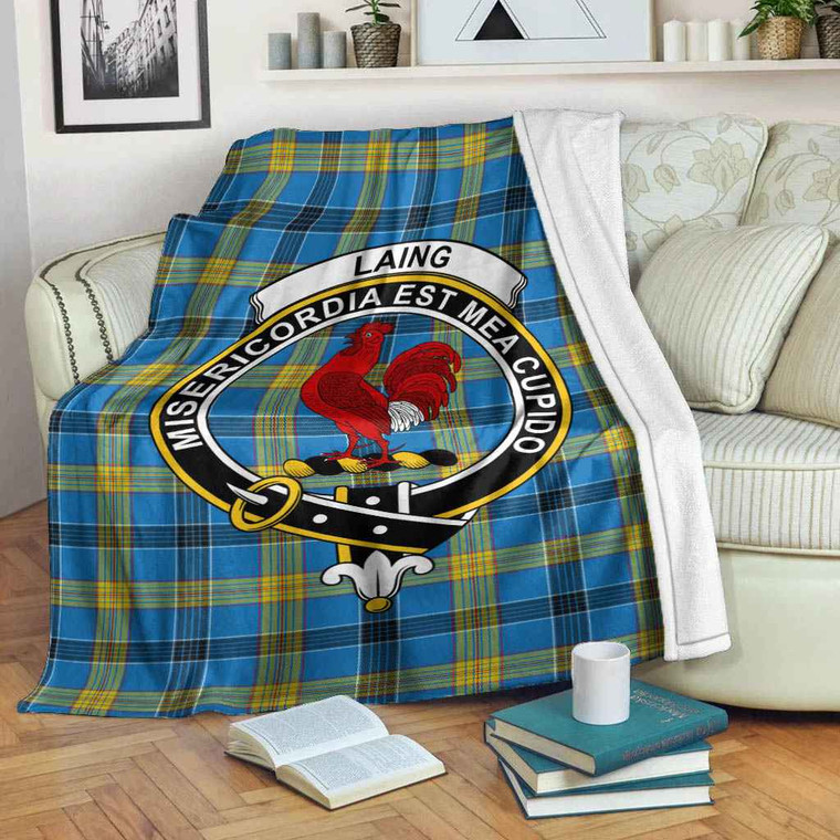 Scottish Laing Clan Crest Tartan Blanket Tartan Blether 2