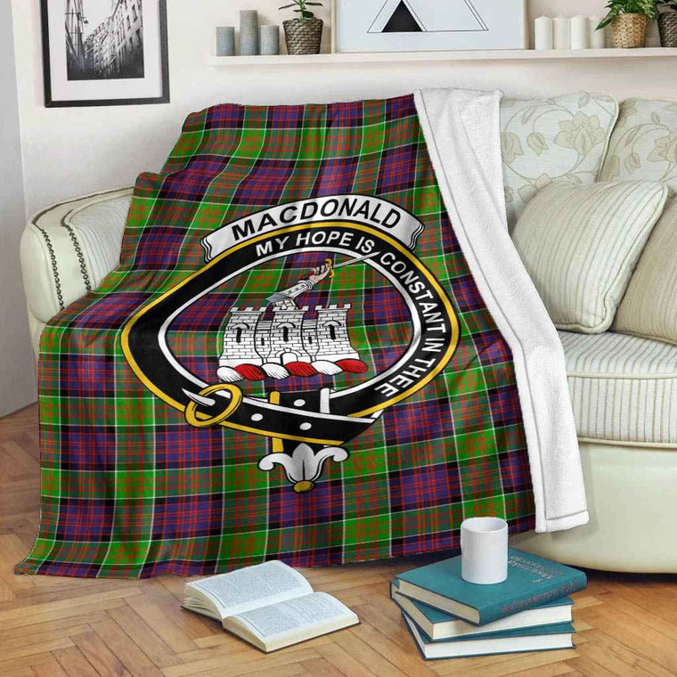 Scottish MacDonald (Clan Ranald) Clan Crest Tartan Blanket Tartan Blether 2