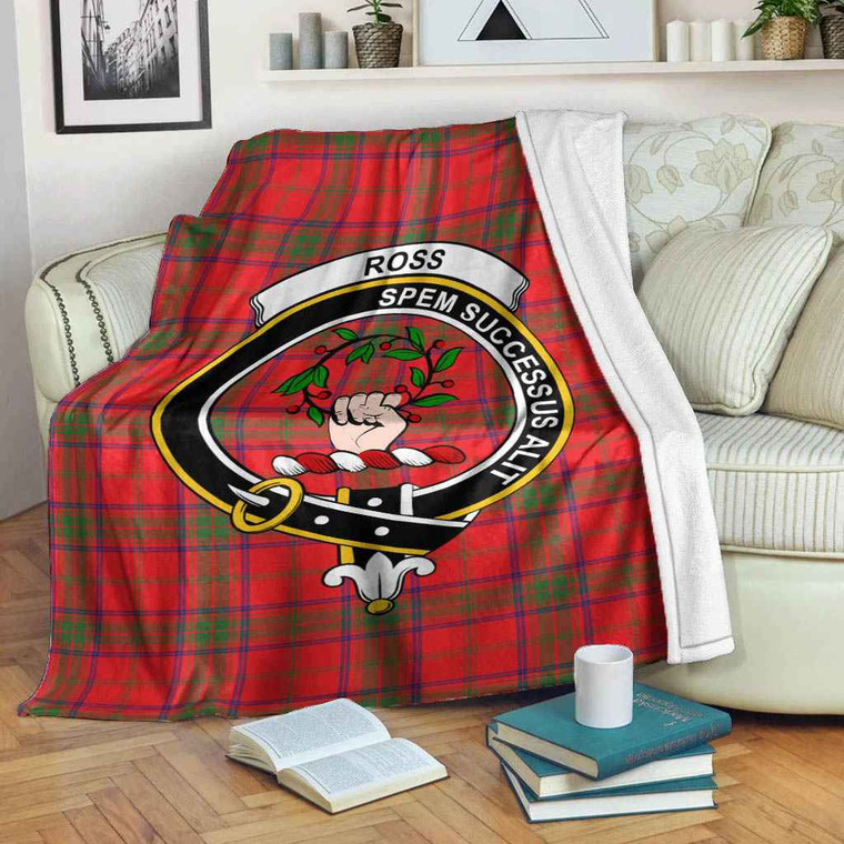 Scottish Ross Clan Crest Tartan Blanket Tartan Blether 2