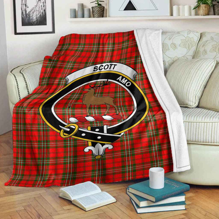 Scottish Scott Clan Crest Tartan Blanket Tartan Blether 2