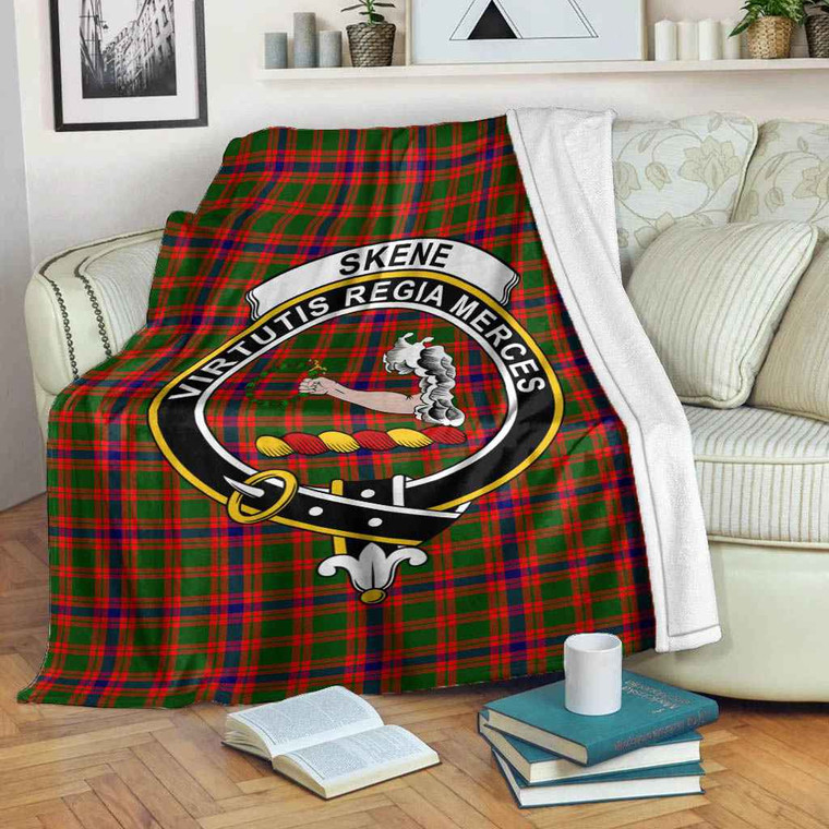 Scottish Skene Clan Crest Tartan Blanket Tartan Blether 2