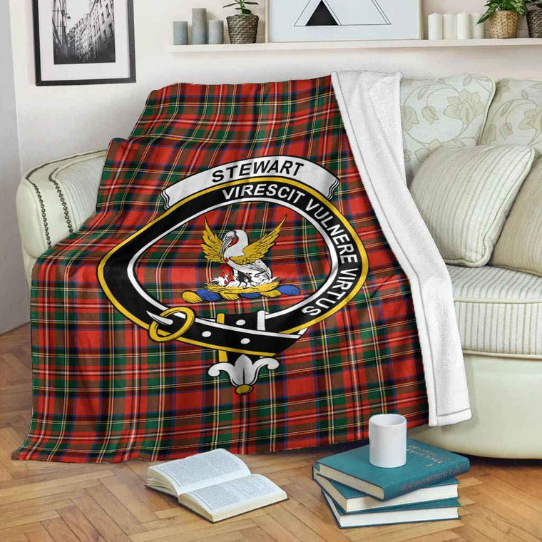 Scottish Stewart (High Stewards) Clan Crest Tartan Blanket Tartan Blether 2