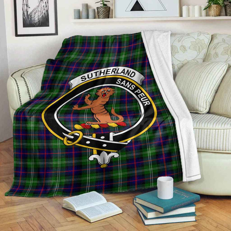 Scottish Sutherland I Clan Crest Tartan Blanket Tartan Blether 2
