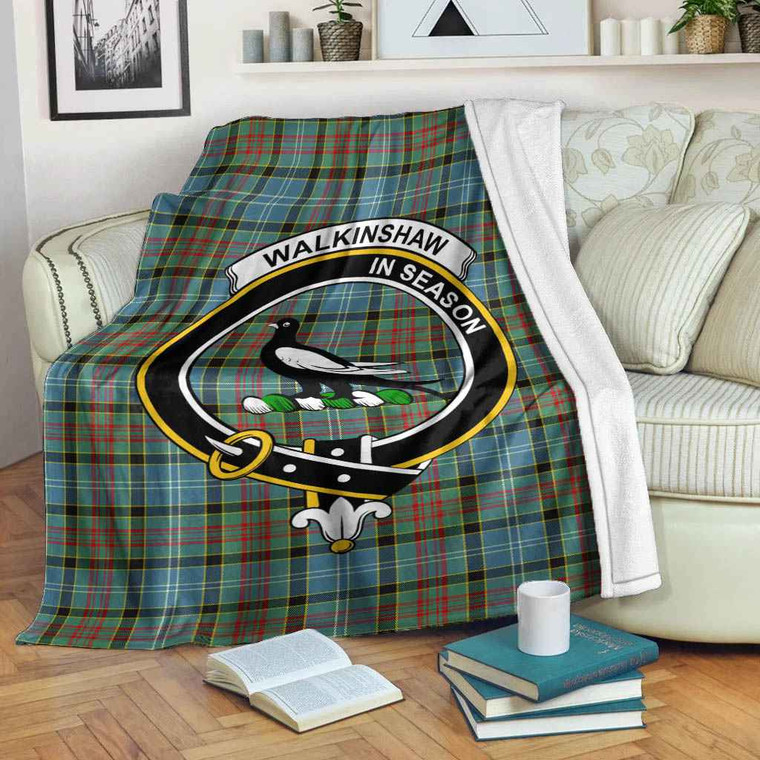 Scottish Walkinshaw Clan Crest Tartan Blanket Tartan Blether 2
