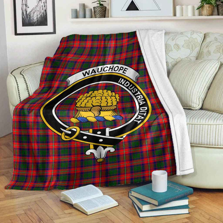 Scottish Wauchope (or Waugh) Clan Crest Tartan Blanket Tartan Blether 2