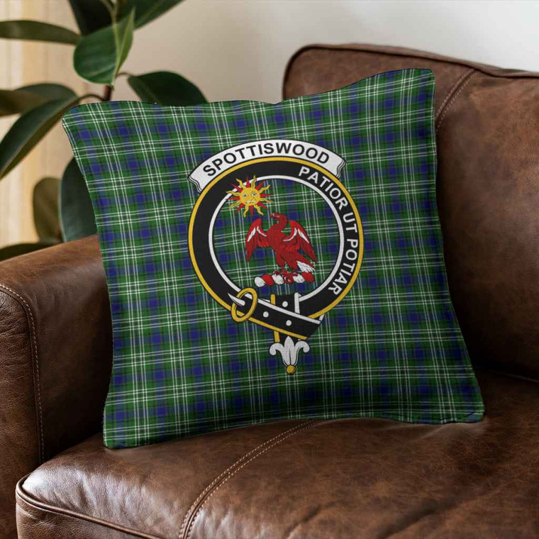 Scottish Spottiswood Clan Crest Tartan Pillow Cover Tartan Blether 2
