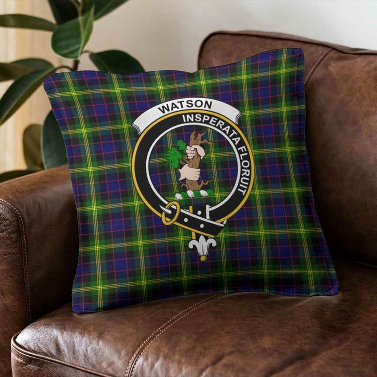 Scottish Watson Clan Crest Tartan Pillow Cover Tartan Blether 2