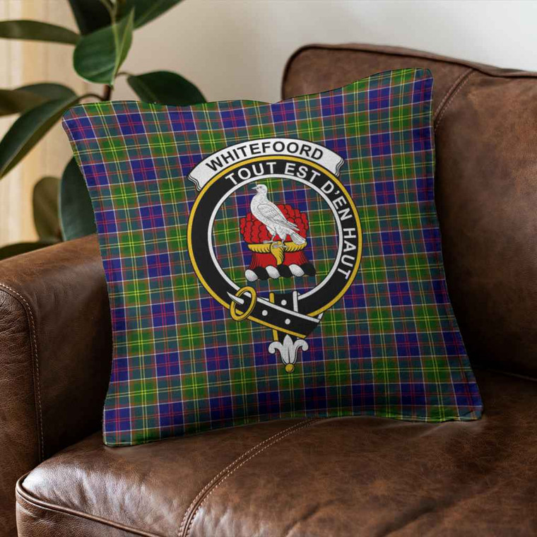 Scottish Whiteford Clan Crest Tartan Pillow Cover Tartan Blether 2