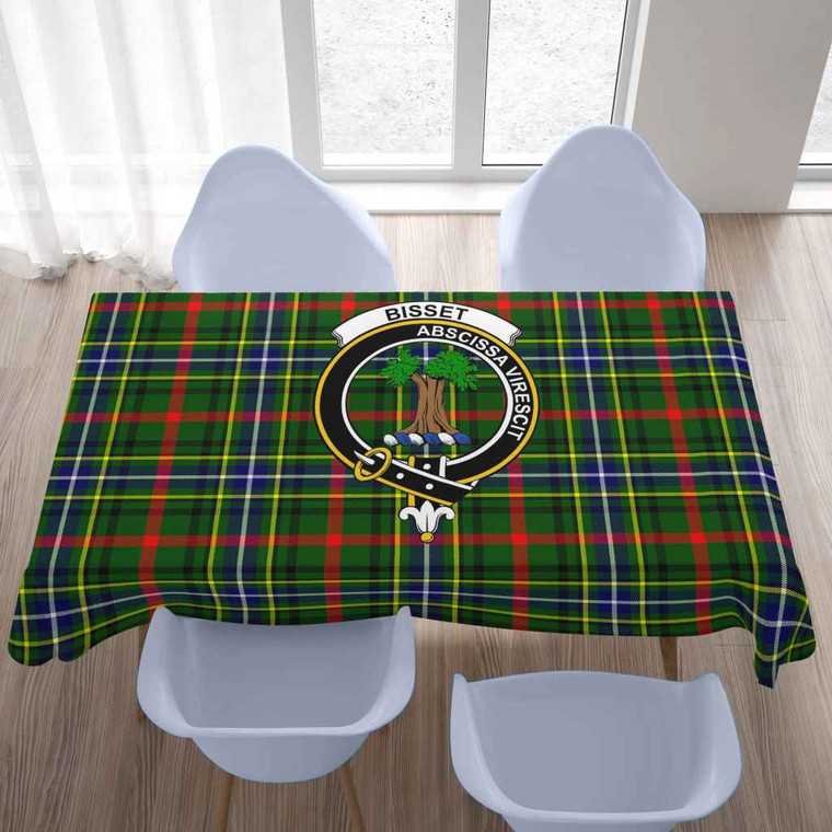 Scottish Bisset Clan Crest Tartan Tablecloth Tartan Blether 2