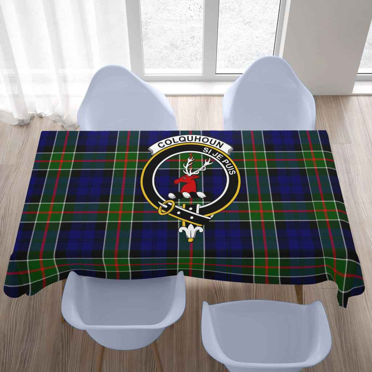 Scottish Colquhoun Clan Crest Tartan Tablecloth Tartan Blether 2