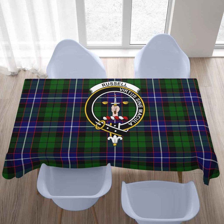 Scottish Russell Clan Crest Tartan Tablecloth Tartan Blether 2