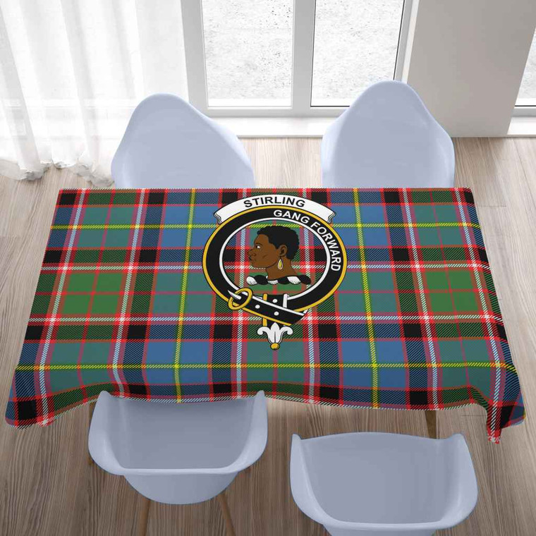 Scottish Stirling (of Keir) Clan Crest Tartan Tablecloth Tartan Blether 2