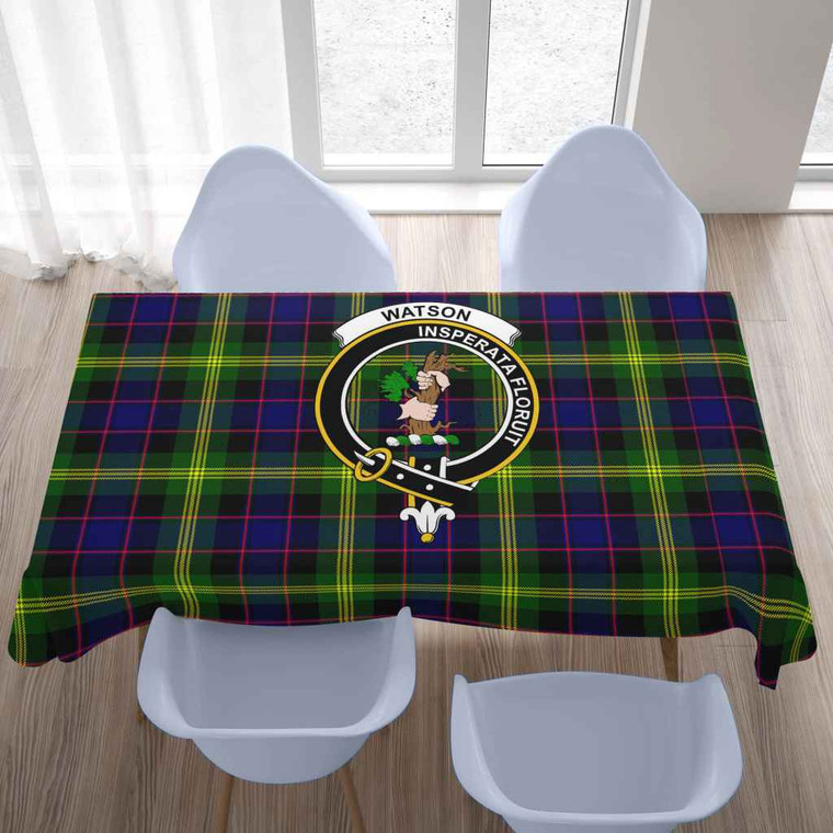 Scottish Watson Clan Crest Tartan Tablecloth Tartan Blether 2