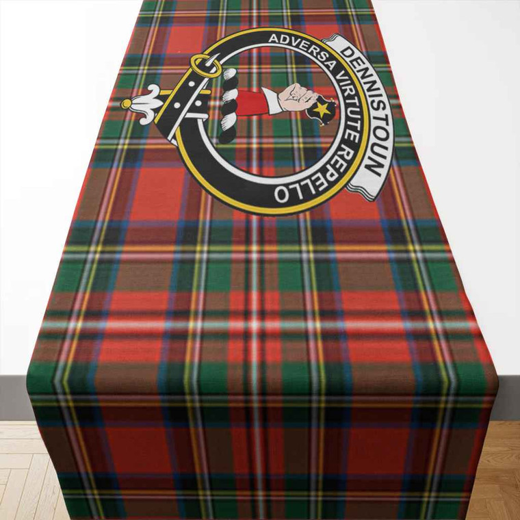 Scottish Dennistoun Clan Crest Tartan Table Runner Tartan Blether 2