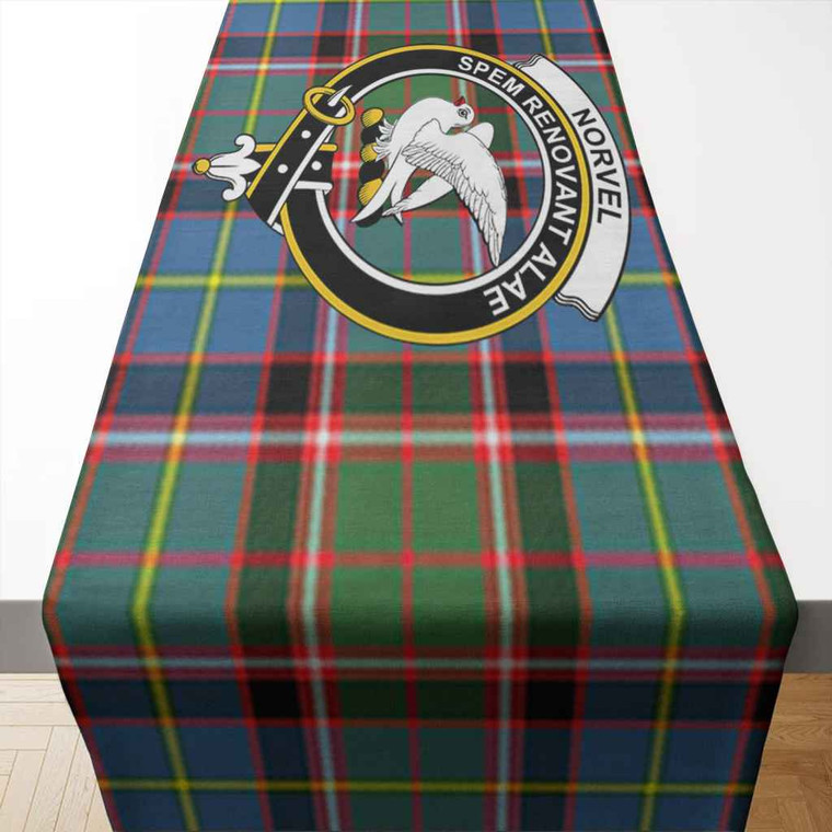 Scottish Norvel Clan Crest Tartan Table Runner Tartan Blether 2
