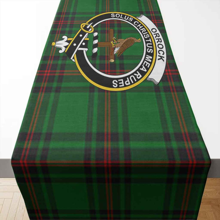 Scottish Orrock Clan Crest Tartan Table Runner Tartan Blether 2