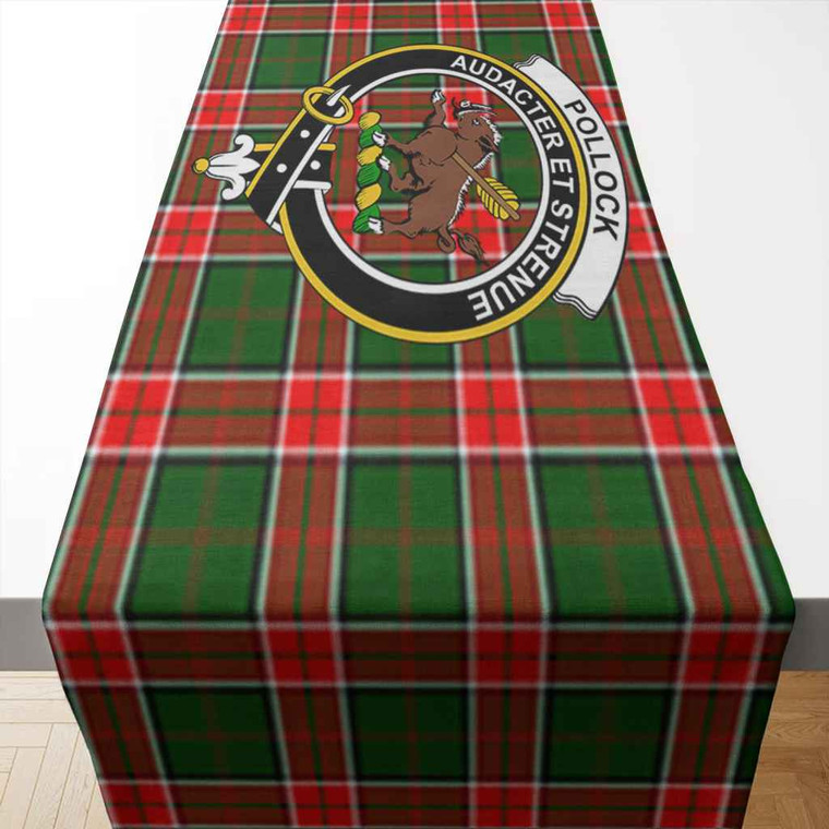 Scottish Pollock Clan Crest Tartan Table Runner Tartan Blether 2