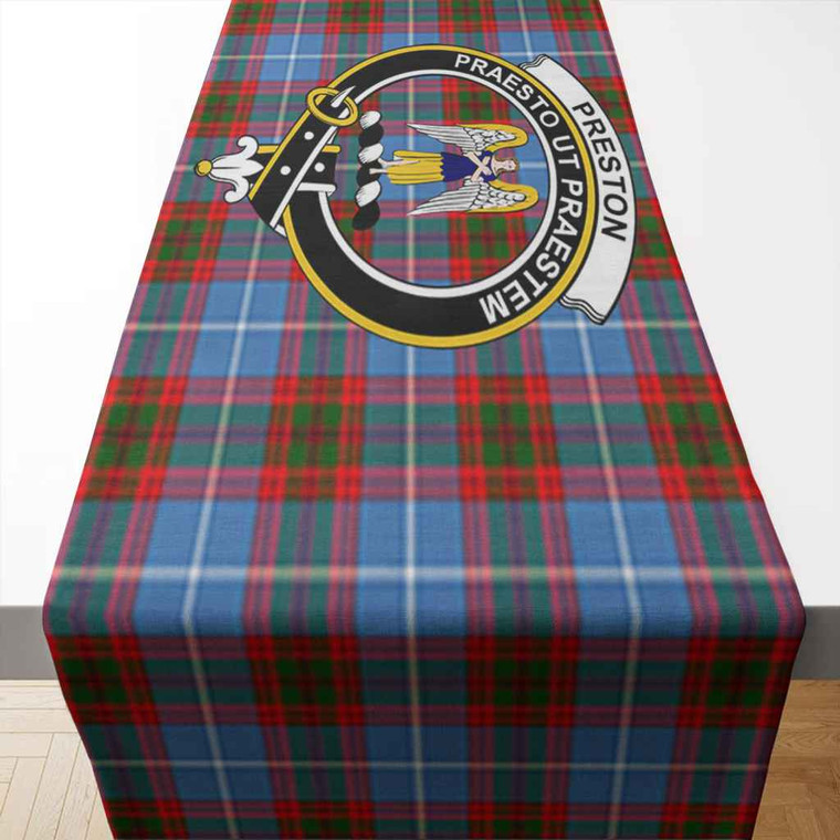 Scottish Preston Clan Crest Tartan Table Runner Tartan Blether 2